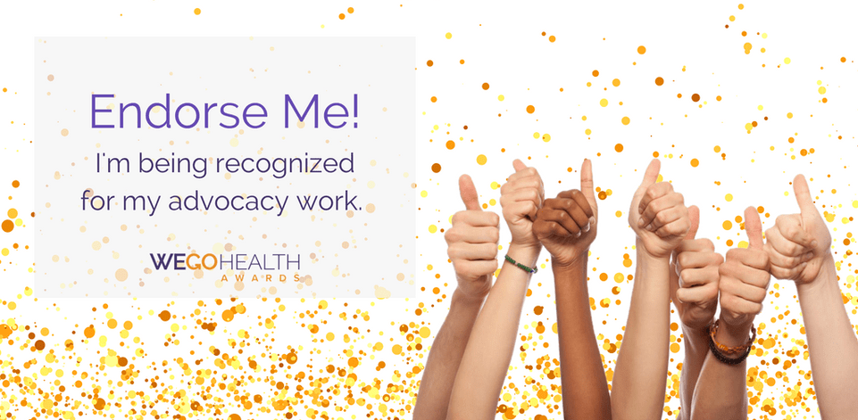 (Click to visit my WEGO Health Awards nominee profile)